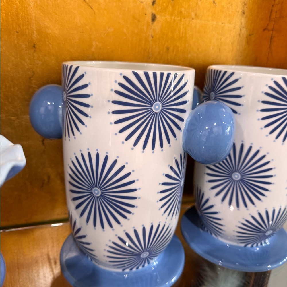 Coton Colors Blue and White Floral Vase